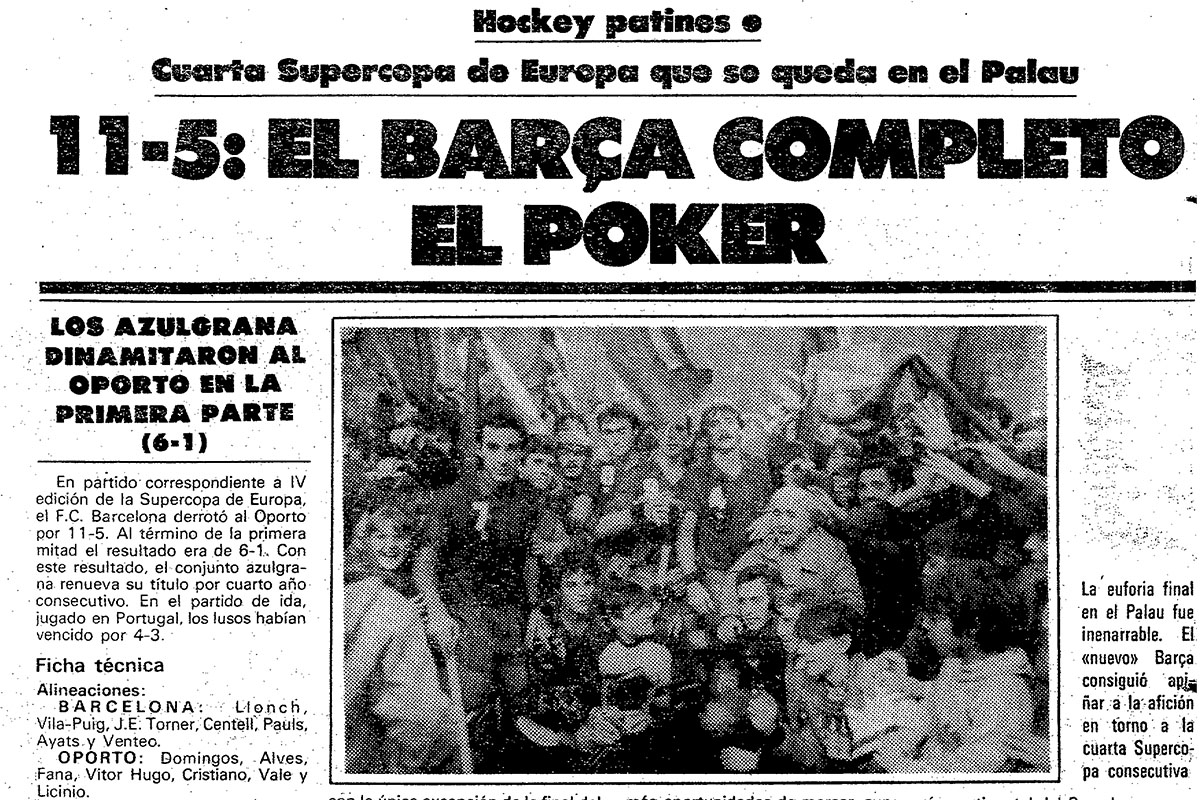 Pormenor do jornal Mundo Deportivo, após a reviravolta de 1983