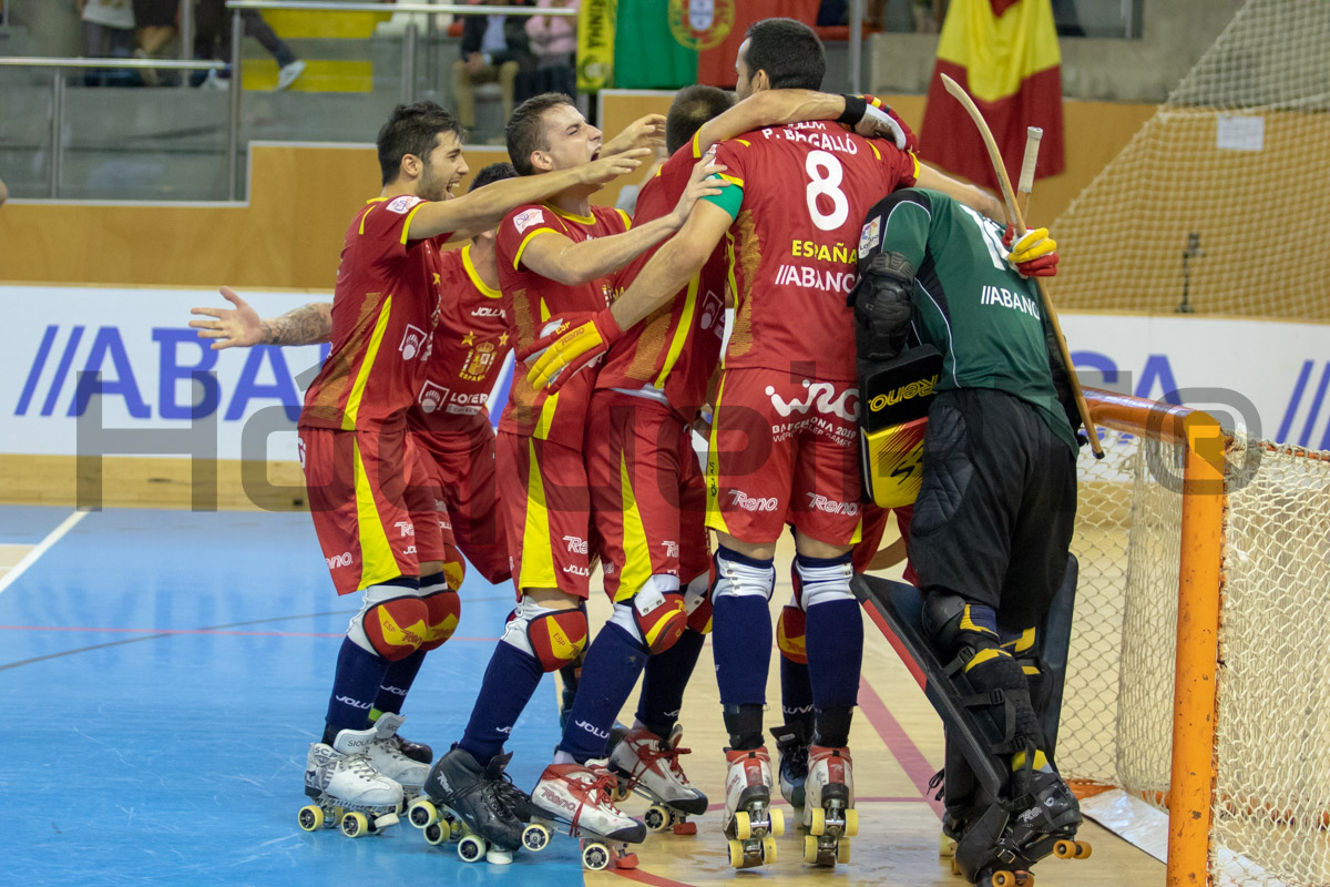 Selecção espanhola correu para o seu guarda-redes após o apito final