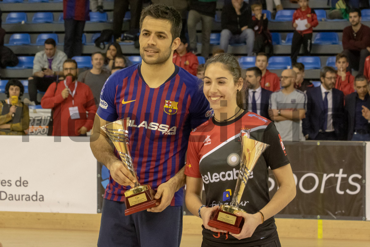 João Rodrigues, MVP na Taça do Rei, recebeu o prémio com Marta Piquero, MVP na Taça da Rainha