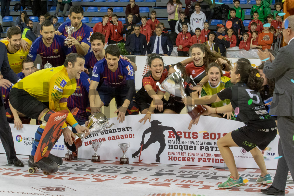 Barça masculino e Gijón feminino celebraram juntos