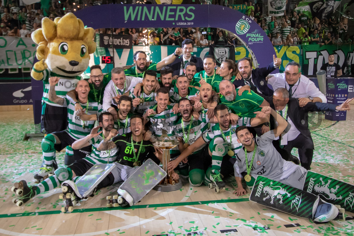 Sporting é bicampeão da Europa (1977 e 2019), “apanhando” Porto (1986 e 1990) e Benfica (2013 e 2016). O Óquei de Barcelos venceu a prova uma vez, em 1991.