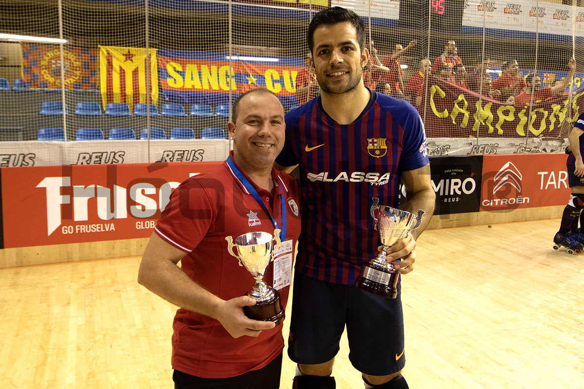 Os portugueses João Rodrigues (Barcelona) e Nuno Canelas (do staff técnico do Gijón) conquistaram as Taças em 2019