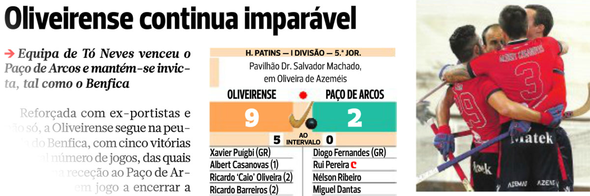 A goleada da Oliveirense no fecho da jornada
